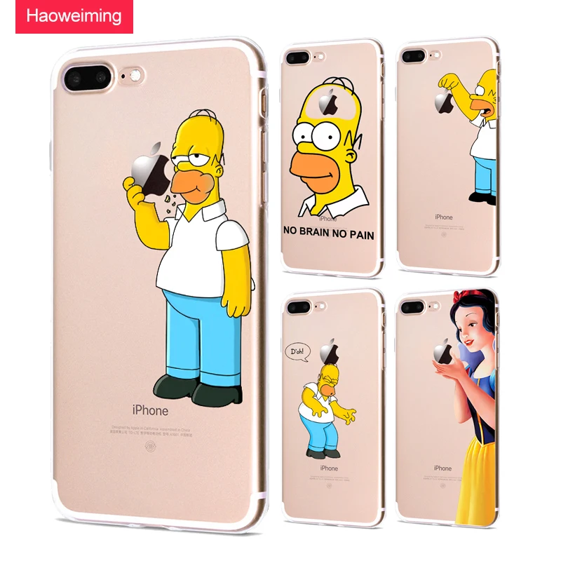 Милая принцесса Белоснежка чехол для iphone 7 Капа Забавный мультяшный Симпсон Funda X