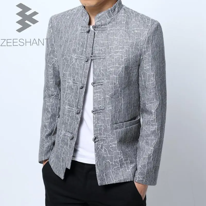 Zeeshant китайский туника костюм пиджак этап певица хост Для мужчин Slim Fit Чжуншань в