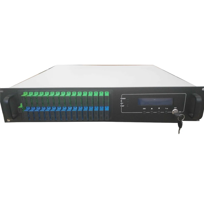 Высокое качество 2U CATV сеть WDM 32 порт 22dbm EDFA Высокая мощность оптический усилитель