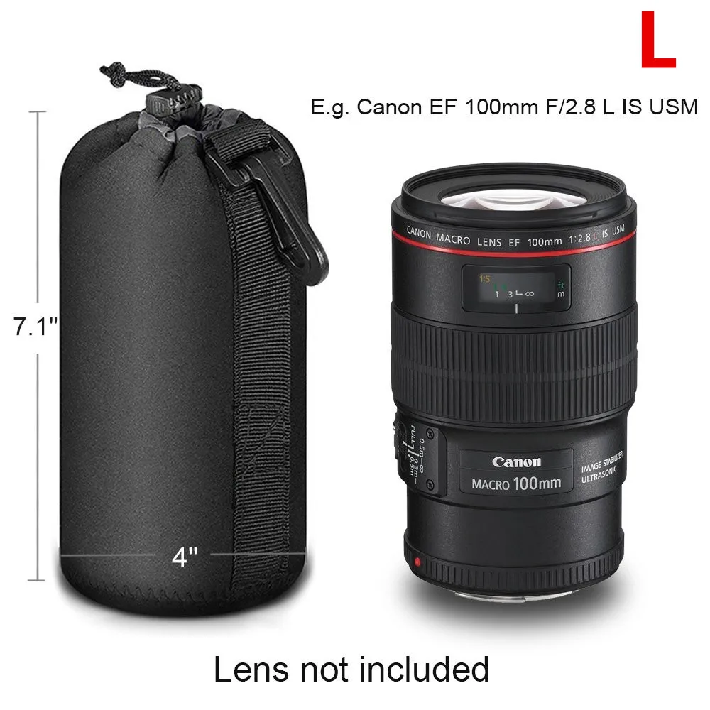 Мягкий неопреновый защитный чехол для объектива камеры S M L XL Matin Canon Nikon Sony высокое