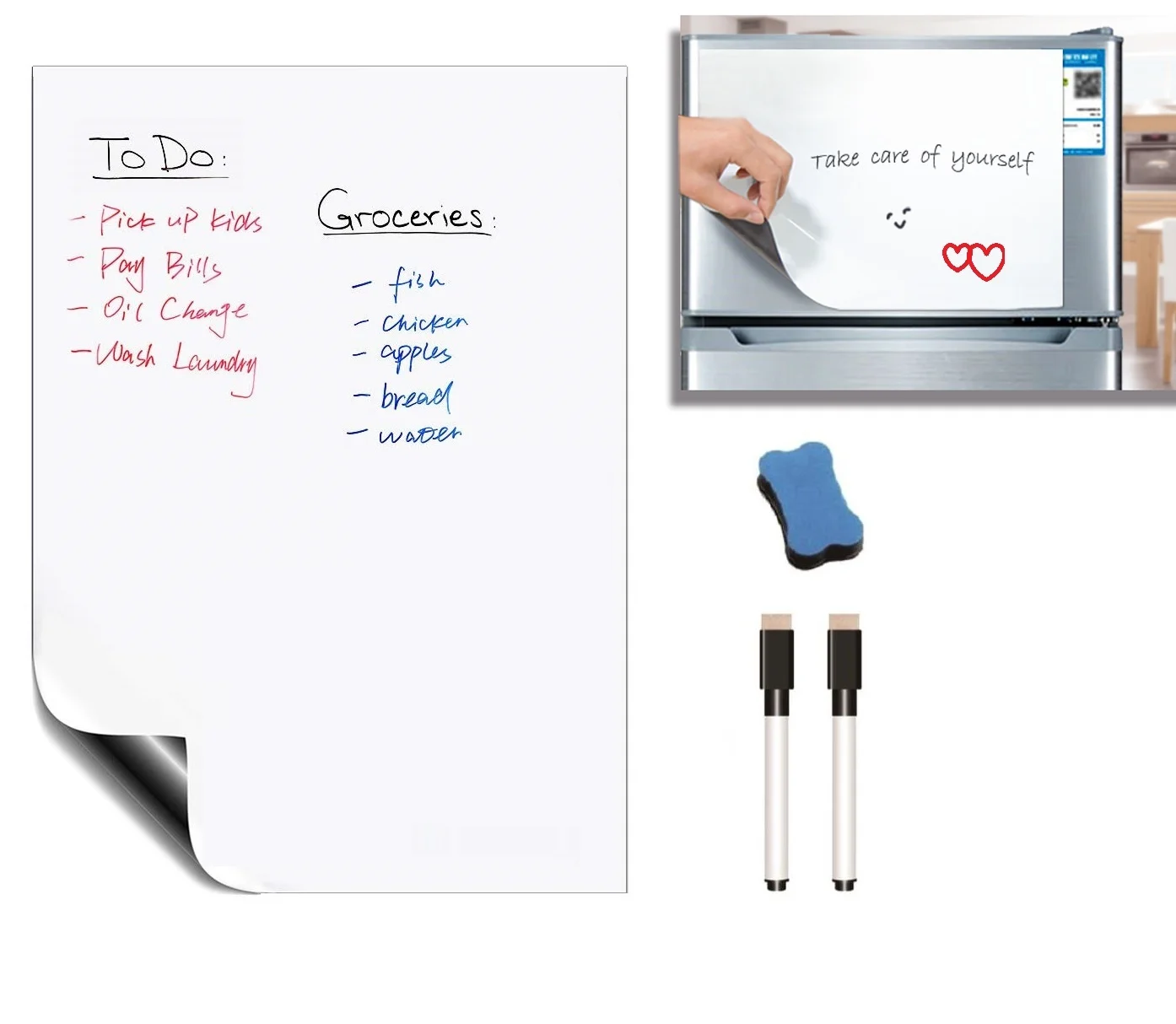A4 Size whiteboard A4 Размер магнитной доски Еженедельный планировщик магниты на холодильник органайзер, чтобы сделать список напоминаний ежедневный план расписание доска для письма маркер - Цвет: A4 Size whiteboard