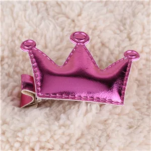 dark pink crown Милые стильные аксессуары для волос, дизайн, кожа, блестящая Звезда, голова, аксессуары для девочек, сердце, заколки-короны, Детские аксессуары, заколка для волос - Цвет: dark pink crown