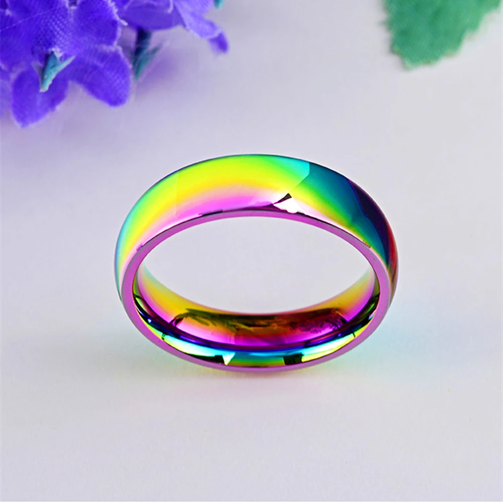 LGBT кольца Титановый стальной Свадебный группа для мужчин женщин Радуга