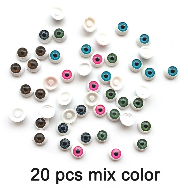 20 pcs mix color 20 шт./лот, 12 мм, кукольные глаза, круглые акриловые глаза для поделок своими руками, куклы-медведи, разноцветные пластиковые куклы, аксессуары для глаз - Цвет: 20 pcs mix color