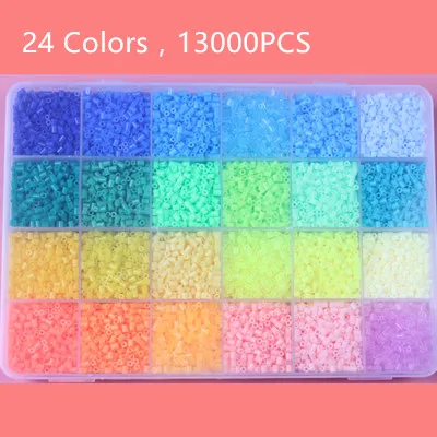 SET03 13000 шт. 2,6 мм бусины Perler Обучающие игрушки 24 цвета/коробка бусины Хама 3D Пазлы игрушки для детей Развивающие головоломки игрушки - Цвет: SET03