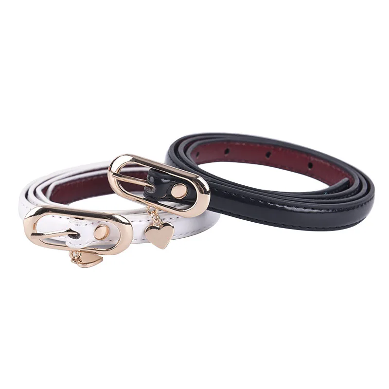 

2019 Women Belt Black Belt Fashion Women Ladies Pendant Leisure Thin Leather Belt cintos de mujer
