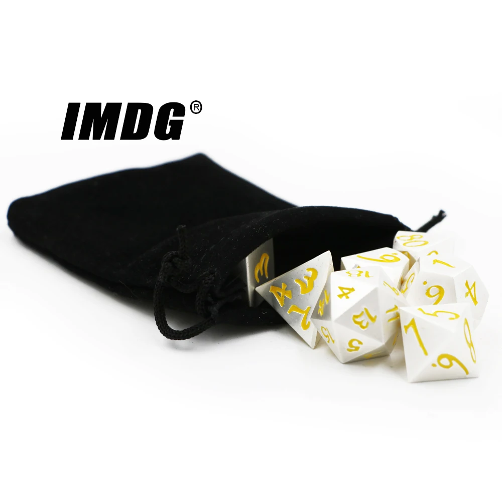 IMDG 7 шт./компл. креативные RPG игровые кубики многогранные металлические DND большой