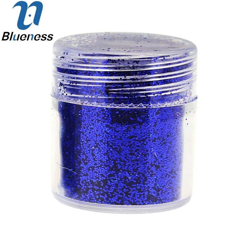 Акриловая пудра с синими блестками 4 бутылки в комплекте 1 коробка 10 г инструменты