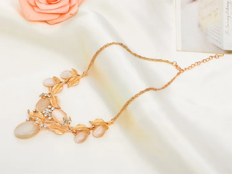 Женское колье в стиле бохо MZC ожерелье с крупным камнем и опалом Ювелирное