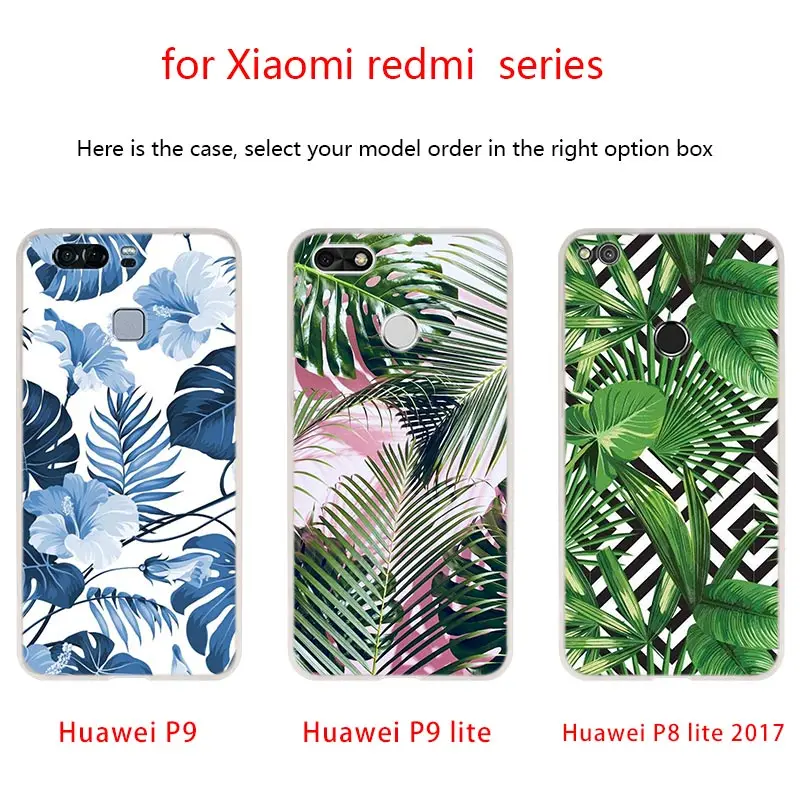 Мягкий чехол из ТПУ с тропическими растениями для телефона Huawei P50 P40 P30 P20 Pro Lite p30lite