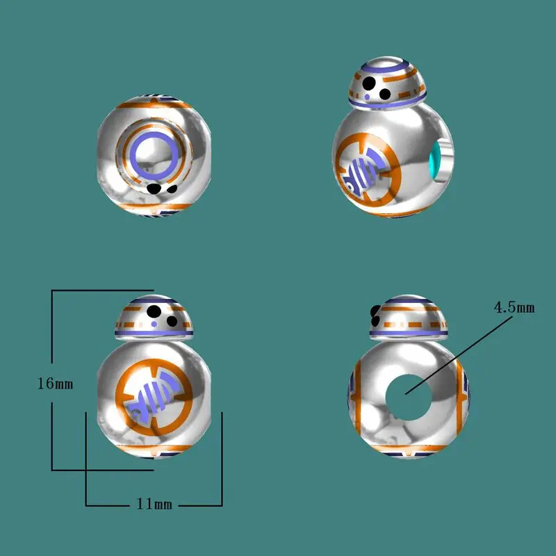 New arrival 925 sterling Silver color enamel robot Beads Fit original Pandora Charms Bracelet Pendant fine Jewelry accessories | Украшения