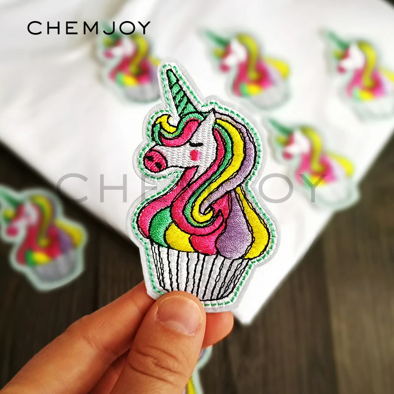 Наклейки для одежды с героями мультфильмов кексы единороги вышивка симпатичная