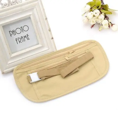 

Zipper Travel Money Hidden Passport ID card Waist Compact Security Hidden Invisible Belt Holder Bag