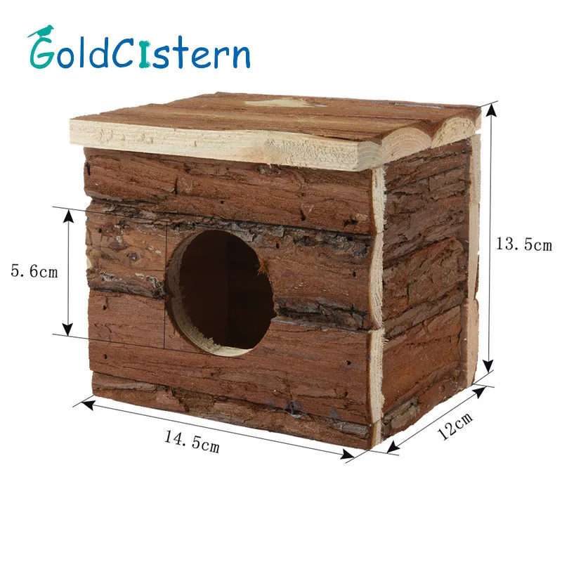 Экстракт коры прямоугольник домик для домашних животных деревянный дом хомяка