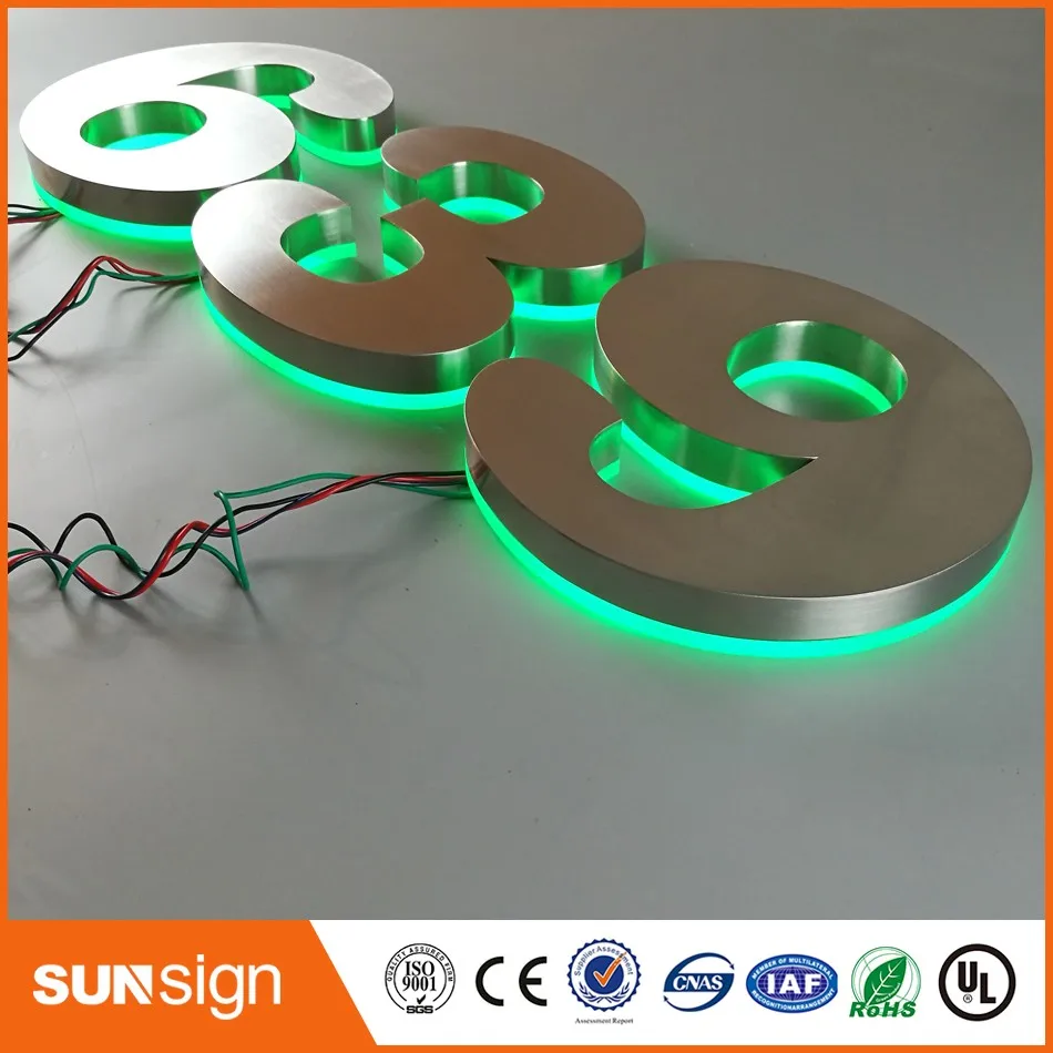 H 35cm Custom RGB LED lighted room numbers for hotels