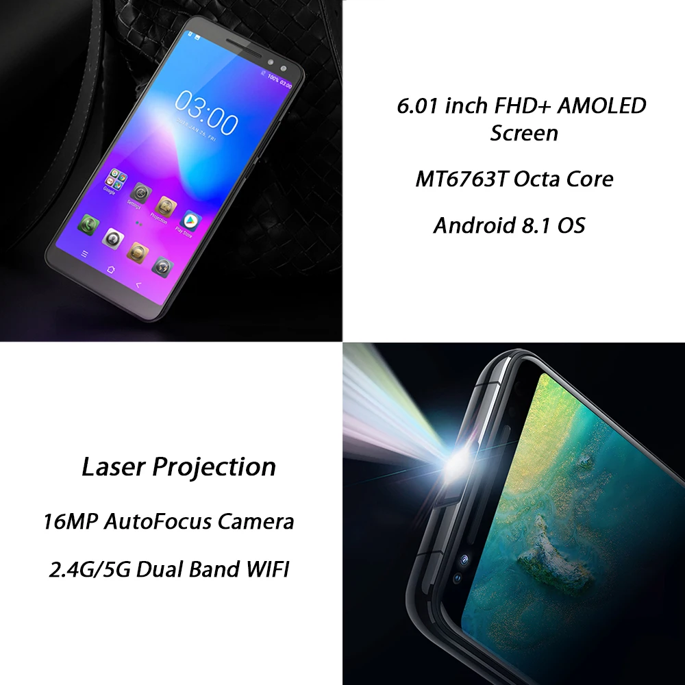 Blackview MAX 1 мини проектор портативный домашний кинотеатр смартфон 6 ГБ + 64 мобильный