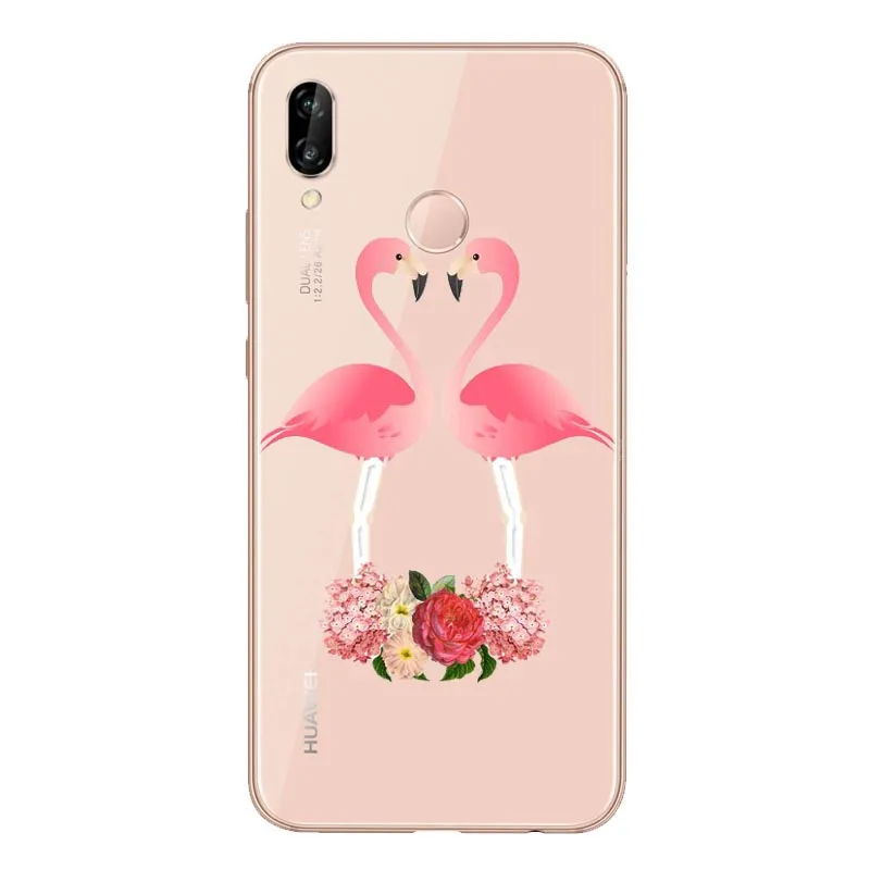 LISHE цветной чехол для телефона с Фламинго мягкий мобильного Huawei P6 P7 P8 P9 P10 P20LITE 2017 P8L