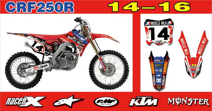 Велосипед Мотоцикл команда наклейки с рисунком фон для 14-17 Honda CRF250R CRF250 CRF 250R 13-16