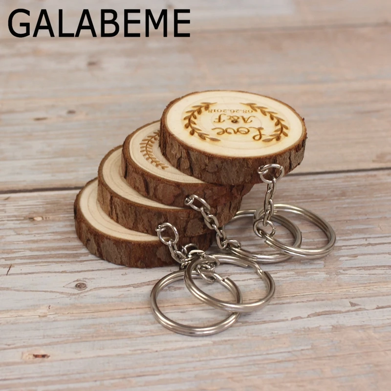 Galabeme индивидуальные, деревянные бирки брелок на заказ выгравированное имя Дата деревенская Свадьба Сувениры и подарки для гостей
