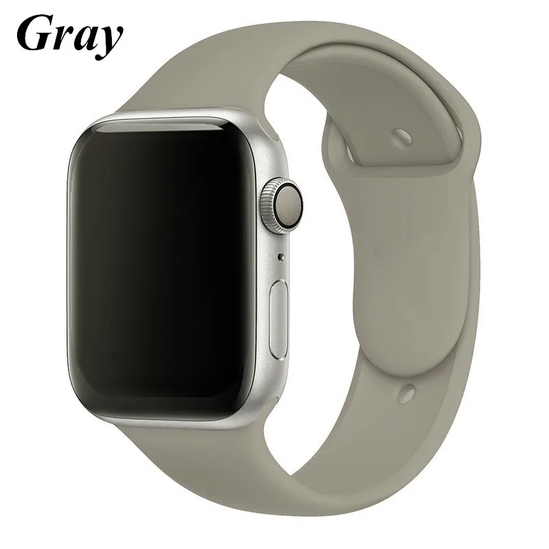 Ремешок для Apple Watch Series 4 3 2 38 мм 42 мм мягкий силиконовый дышащий сменный ремешок для спортивных часов для iwatch 40 мм 44 мм