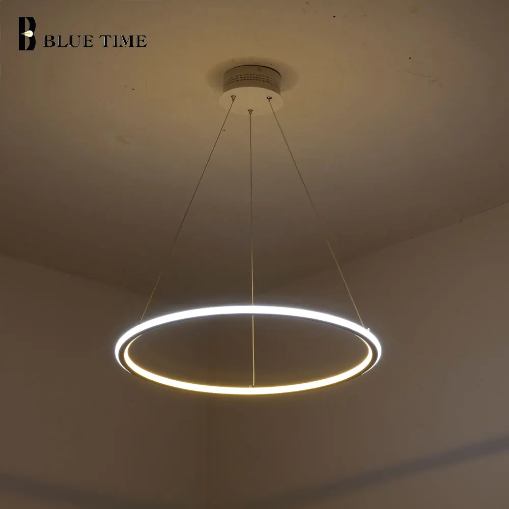 Белый круглый светодиодный подвесной светильник для гостиной столовой кухни