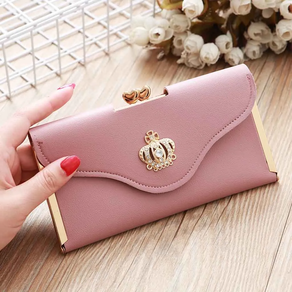 Bag 2020 Hot Sale Fashion Clutch Crown Diamond Mobile Phone Ladies Long Evening Purse Dropshipping | Багаж и сумки