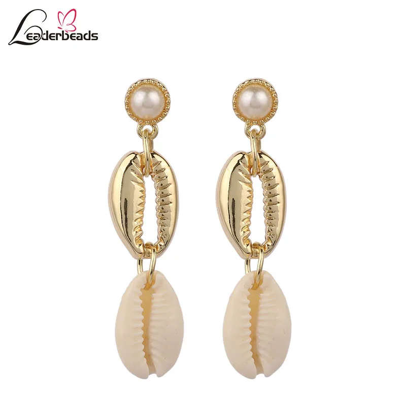 LEADERBEADS 2019 ZA модные серьги подвески в виде ракушек для свадебвечерние Женские