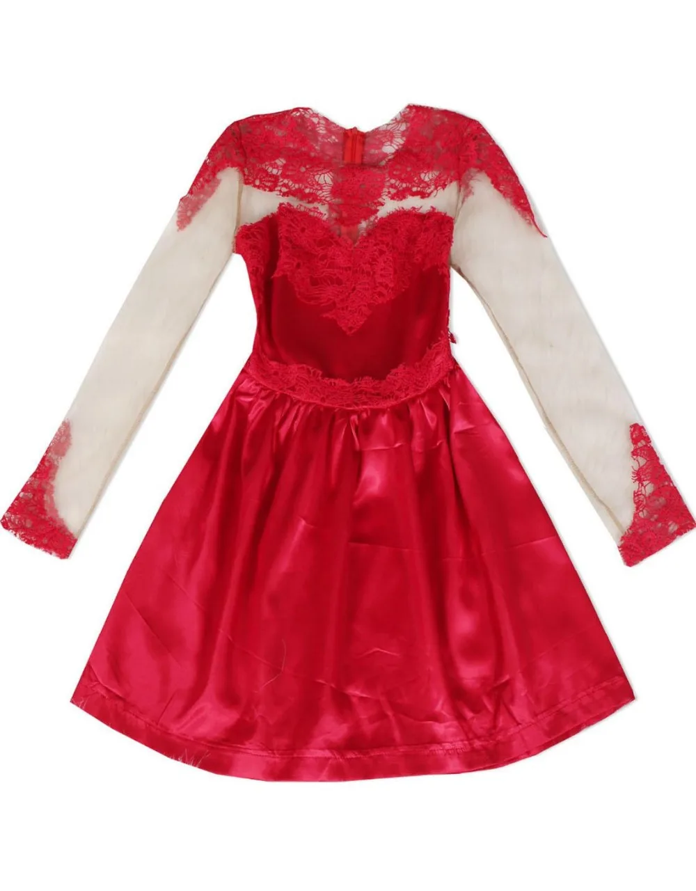 2016 элегантное платье с высоким вырезом и длинными рукавами Короткое мини-платье