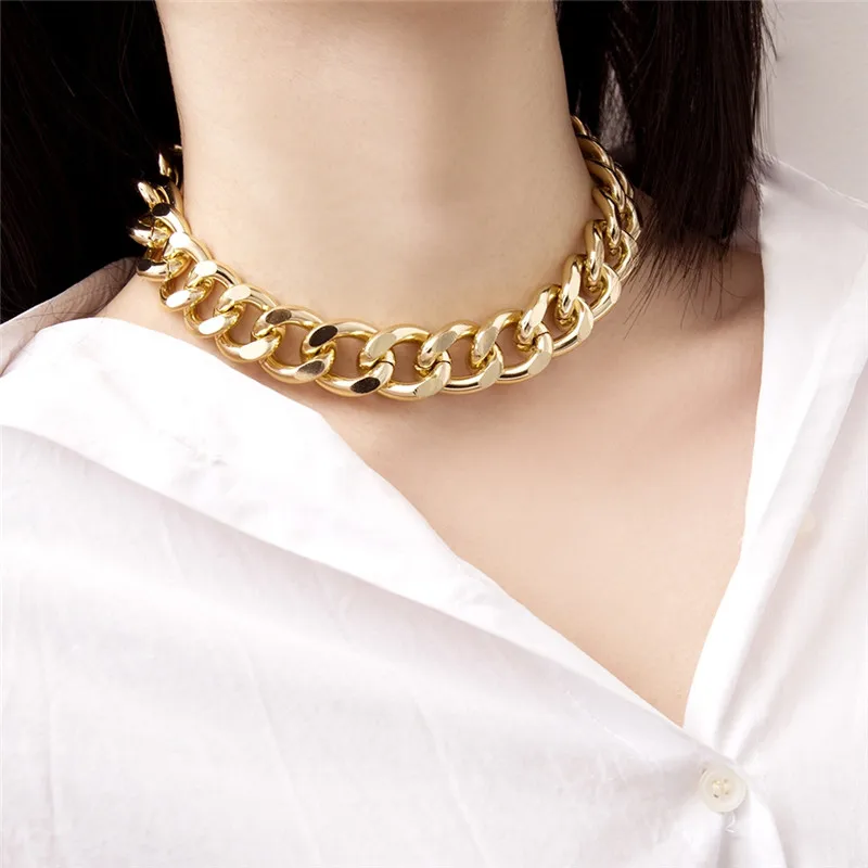 Ожерелье-чокер из кубинской цепи нержавеющей стали 304 модное ожерелье женское