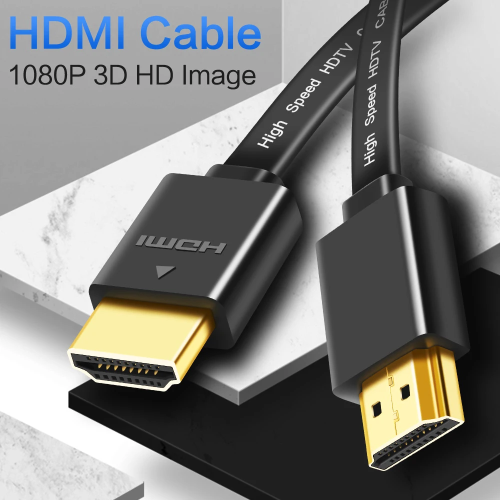 Hdmi-hdmi кабель 1,4 в 1080p 3D плоская линия Короткий позолоченный штекер Male-Male HDMI кабель для PS3 HDTV DVD xbox PC сплиттер 1 м 1,5 м