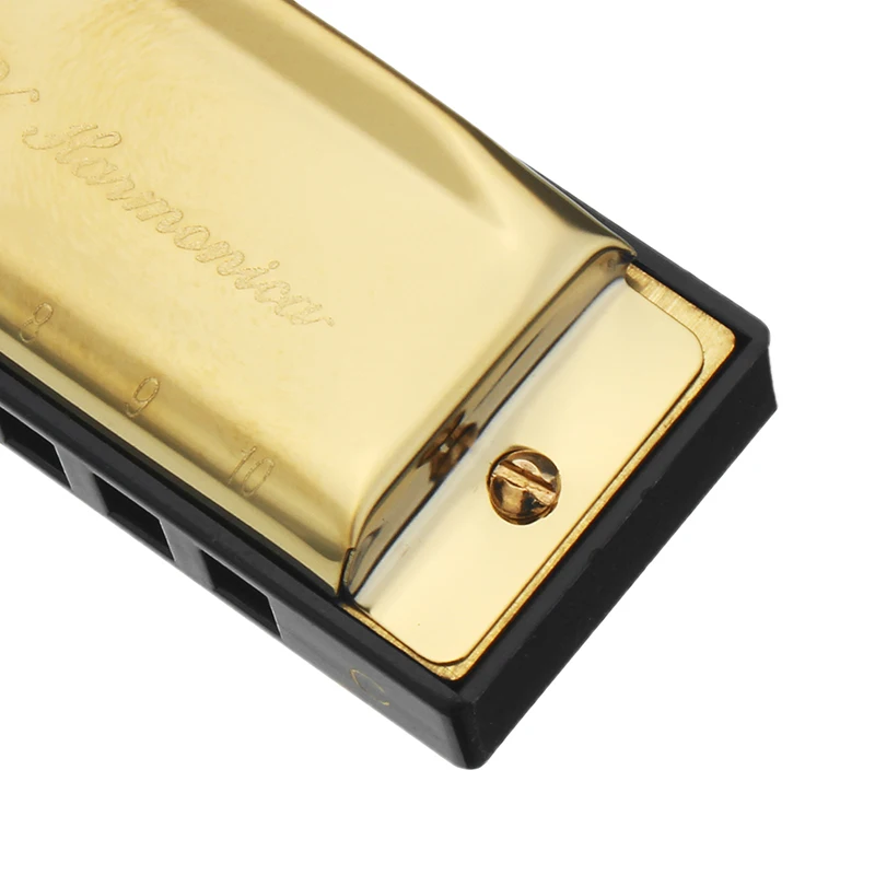 Harmonica Blues Harp золотой цвет 10 отверстий 20 тонов Клавиша C mouth Organs гармошки для блюза