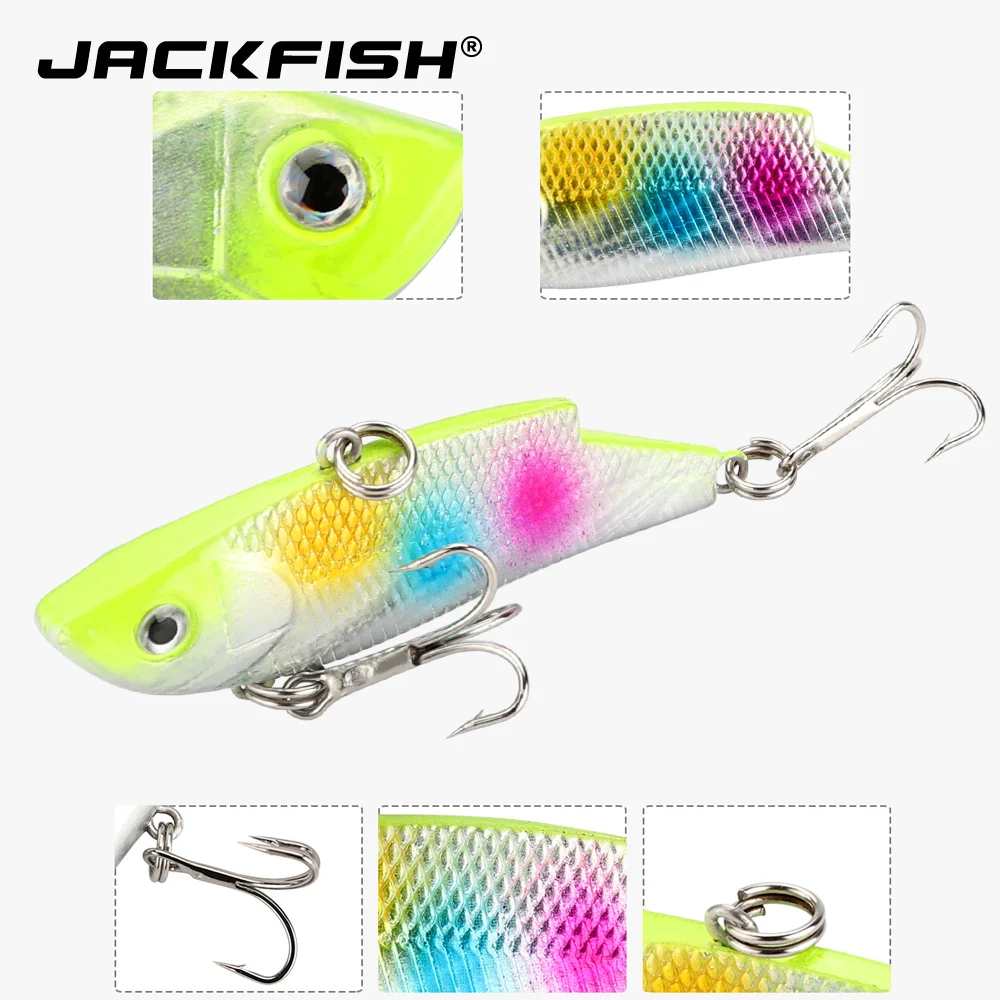 JACKFISH 10 г/55 мм VIB жесткая рыболовная приманка погремушка для рыбалки погружная