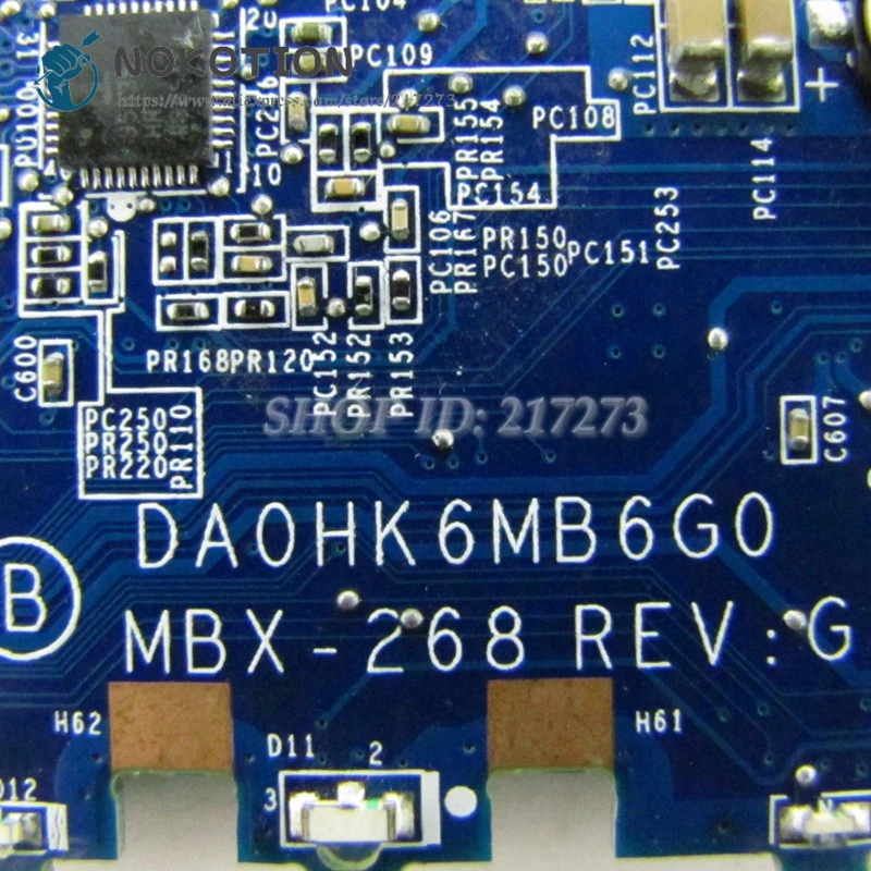 NOKOTION для SVE141D11L Материнская плата ноутбука A1893195A DA0HK6MB6G0 MBX-268 основная плата HM76 UMA DDR3 протестированы