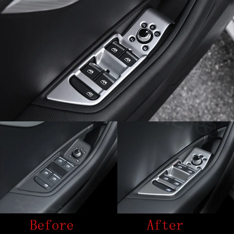 Автомобильные аксессуары 4 хром дверной подлокотник кнопка Подъема Окна рамка