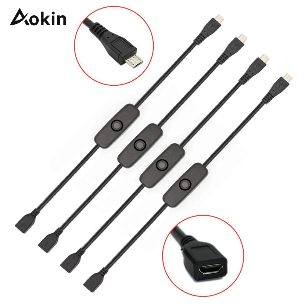 USB кабель питания Raspberry PI с переключателем включения/выключения для Pi 3 Model B +/