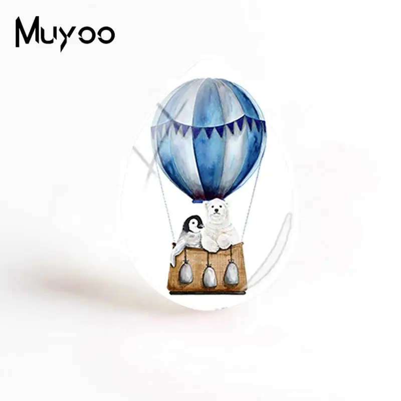 

Новинка 2018, ювелирные изделия в виде воздушного шара, кабошон с Каплевидным стеклом для путешествий, путешествий, фотографий, подарки для же...