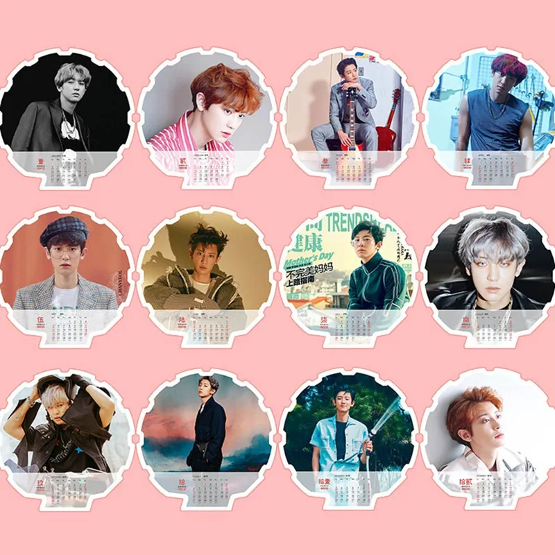 Kpop EXO милый Мини Настольный календарь Alnum фото Настольный календарь подарок для офиса
