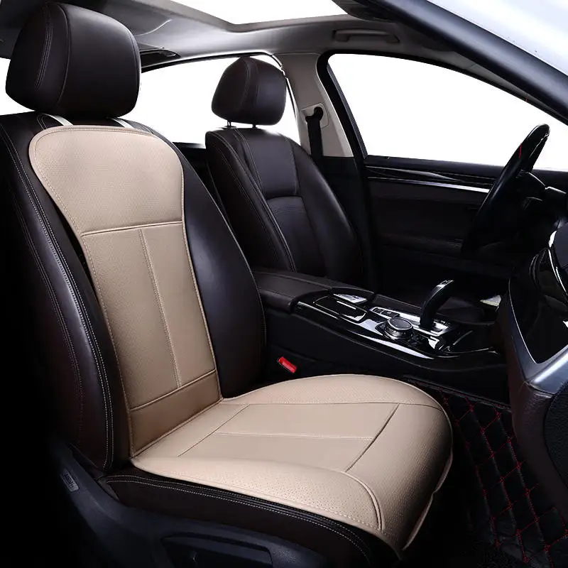 beige B front 1pcs Абсолютно pu кожаный Универсальный легкий в установке автомобильный сиденье Подушка для сидений не скользит Авто Чехлы не двигаются автомобильные накладки - Название цвета: beige B front 1pcs