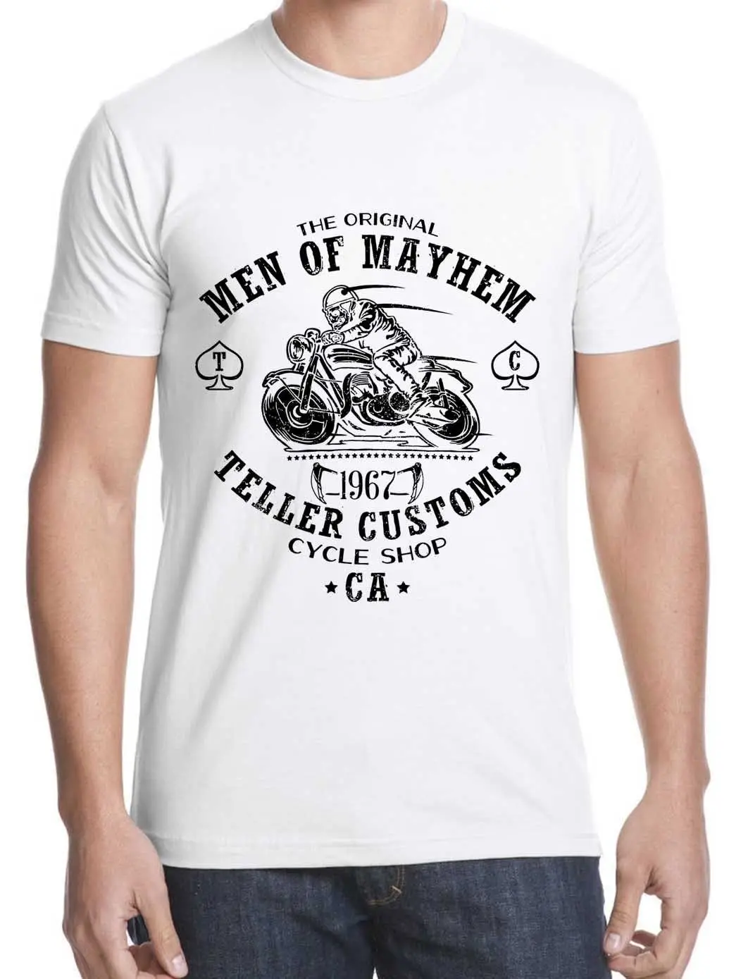 Новинка 2019 лидер продаж футболка оригинальная Мужская мотоциклетная SAMCRO от MAYHEM