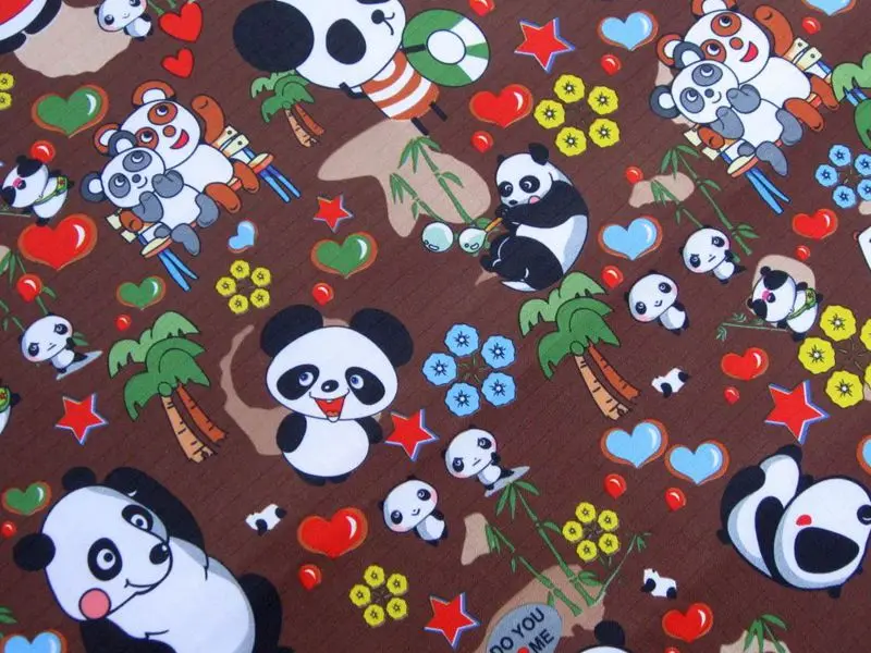 Водонепроницаемая ткань с ПВХ панды на коричневом (096A)|waterproof fabric|fabric waterprooffabric fabric