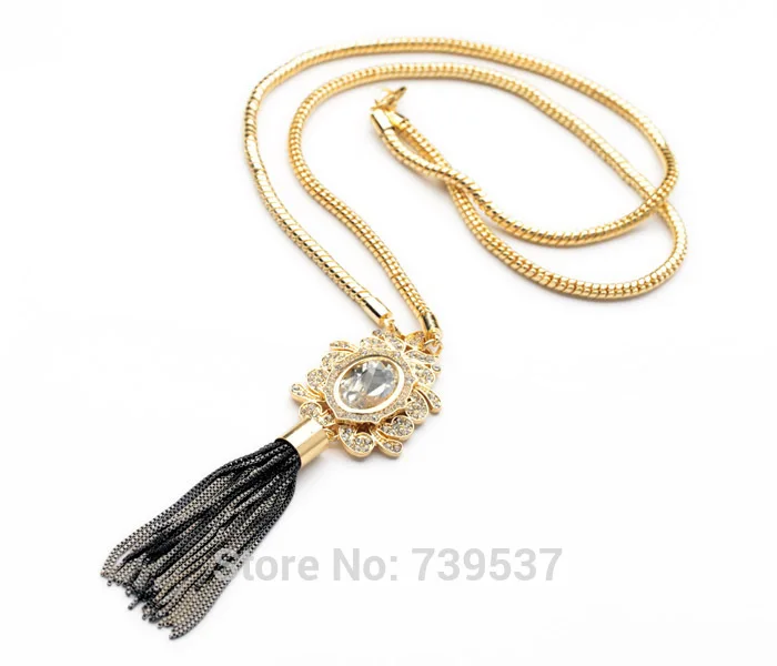 

Новинка 2017, украшения Queen's подвеска с длинной кисточкой, змеиная цепочка, ожерелья, оптом