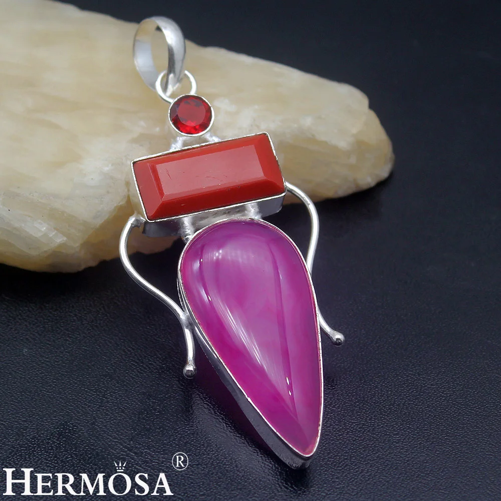 HERMOSA ювелирные изделия уникальная Мода красный коралловый серебряный цвет