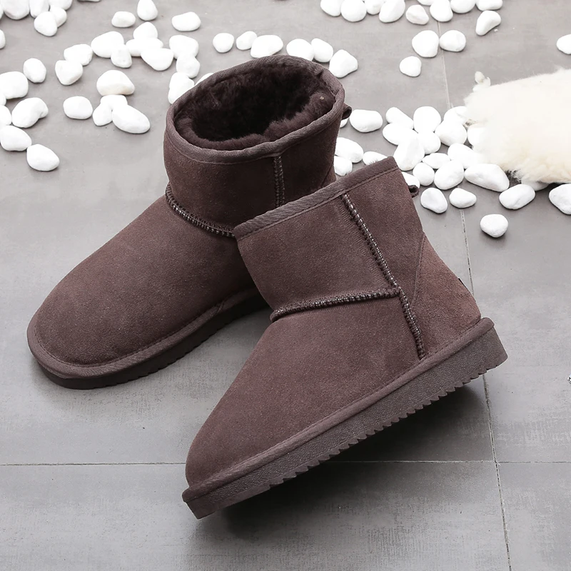 Оптом/В розницу! Классические Водонепроницаемые зимние ботинки из натуральной