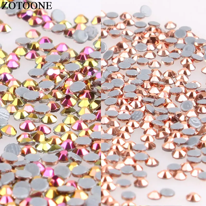 ZOTOONE Горячая фиксация блестящие стразы из розового золота для искусственных