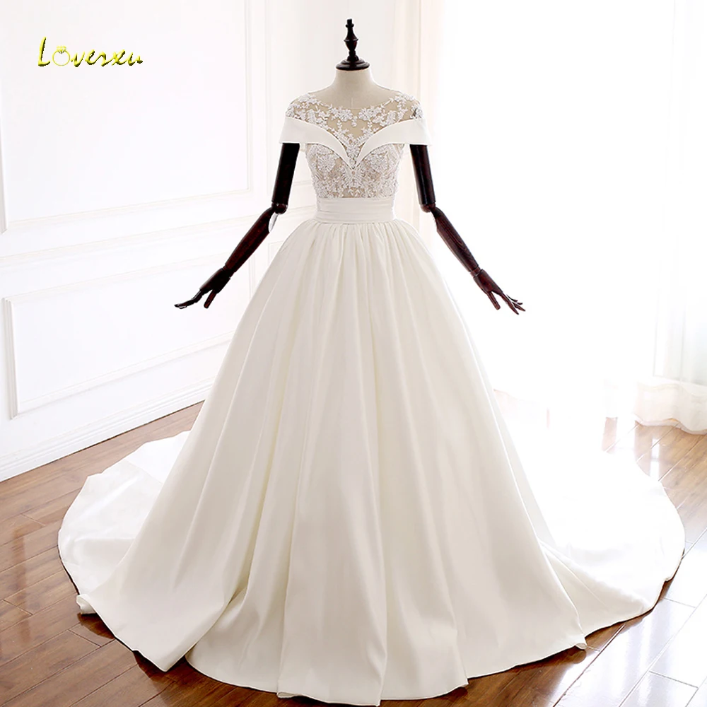 Loverxu Vestido De Noiva сексуальное иллюзионное бальное платье свадебное 2019 с коротким