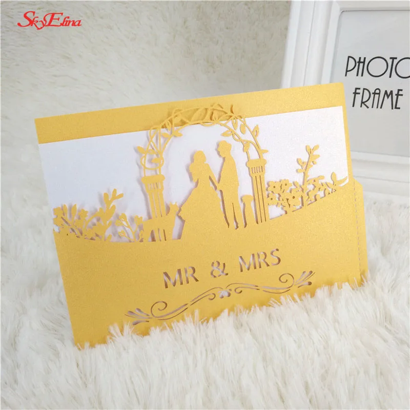 Пригласительные открытки с лазерной резкой свадебные пригласительные