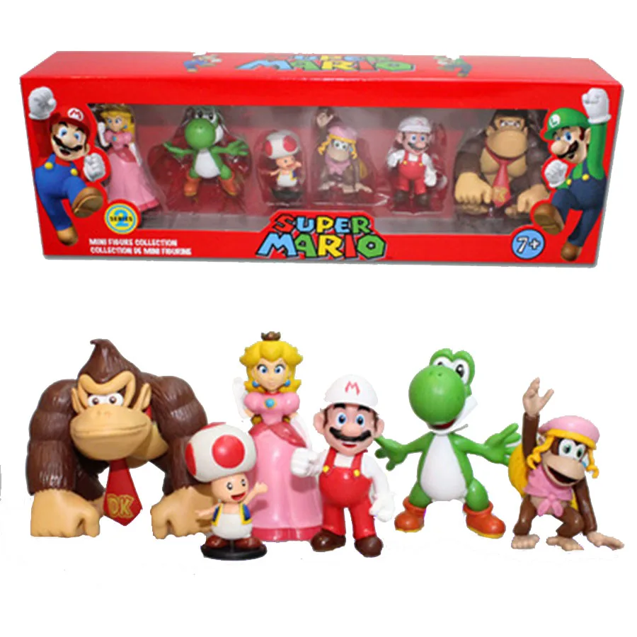 12 см Super Mario Bros ПВХ фигурки героев поставки Луиджи Марио Йоши Kinopio принцесса Toadstool