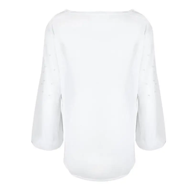 Новая Элегантная женская рубашка с длинным рукавом и жемчугом шифоновые блузки