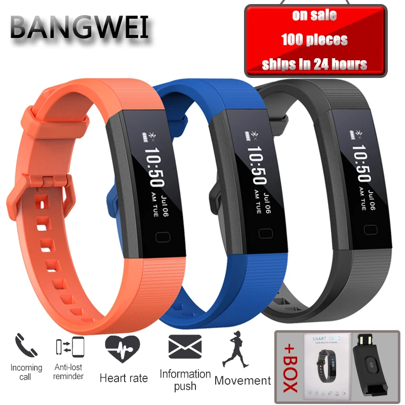 Оригинальный BANGWEI Smart запястье Heartrate крови Давление кислорода оксиметр