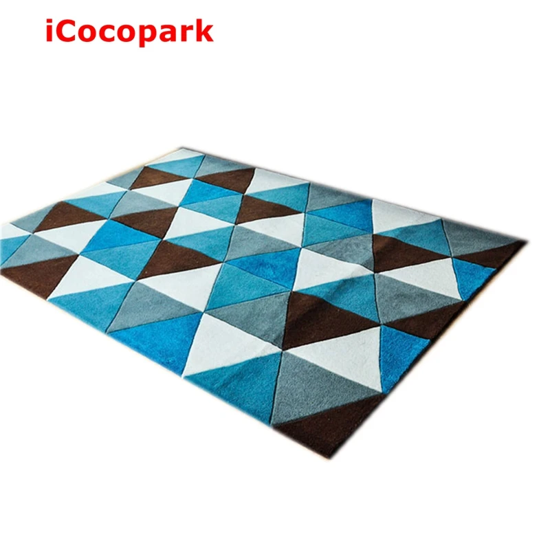 

NiceRug Blue lattice Imitation wool Carpet Non-Slip mats Living room rug mat Bedroom bathroom doormat